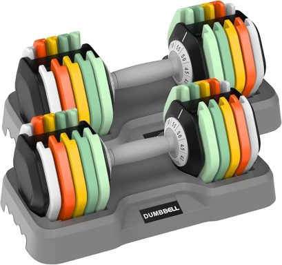 Pair Adjustable Dumbbell Set, Adjust Dumbbell Weight for Exercises Pair Dumbbells for Men and Women in Home