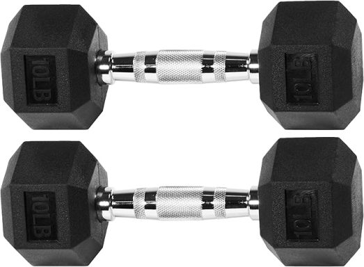 Premium Rubber Encased Hex Dumbbell, Pairs