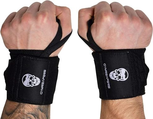  Weightlifting Wrist Wraps (IPF Approved) 18" Professional Quality Wrist Support with Heavy Duty Thumb Loop - Best Wrap for Powerlifting Com